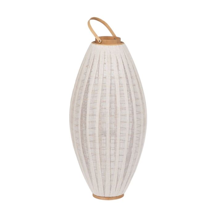 Farol Beige Natural Bambú Cristal 40 x 40 x 83 cm