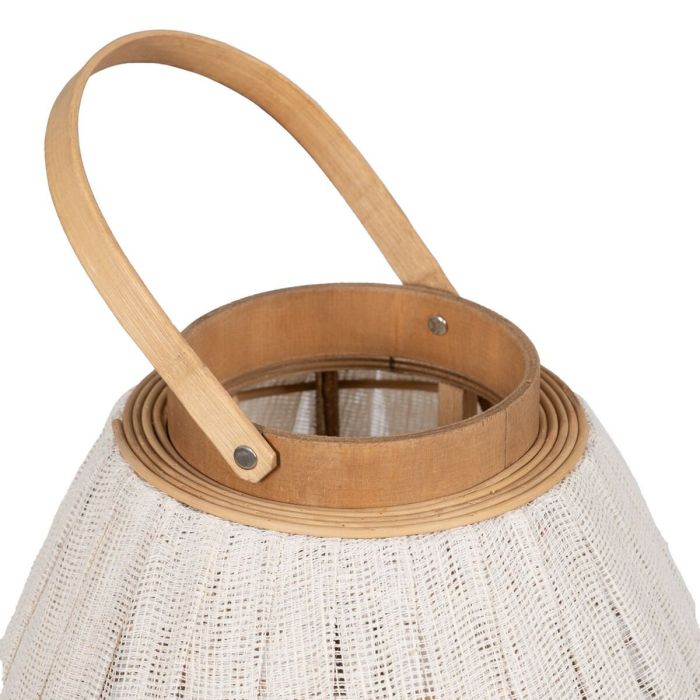 Farol Beige Natural Bambú Cristal 40 x 40 x 83 cm 4