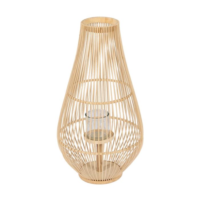 Farol Natural Bambú Cristal 35 x 35 x 66 cm