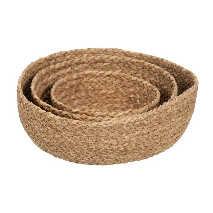 Cesta Decorativa Fibra natural 34 x 34 x 11 cm (3 Unidades) 7