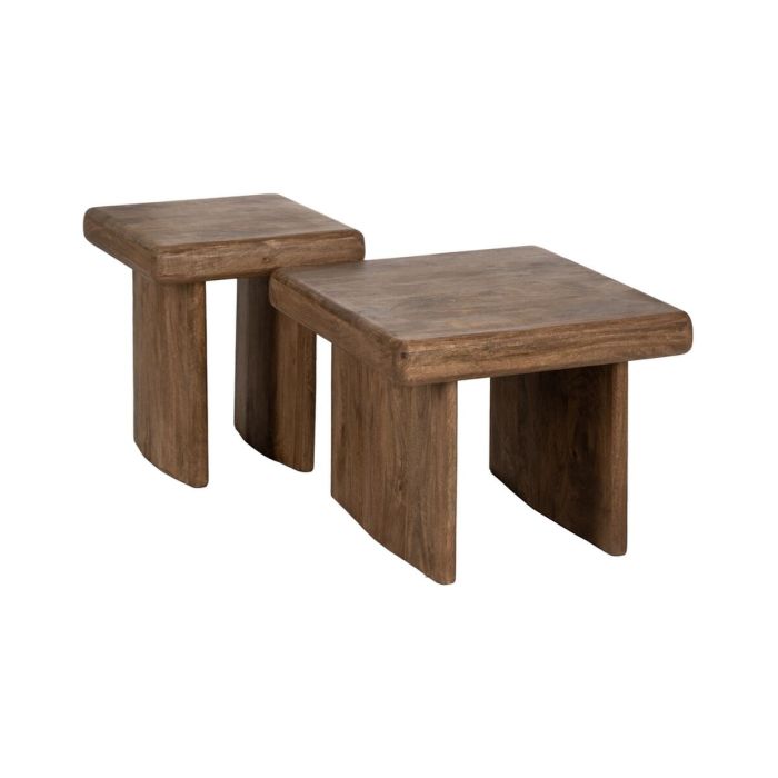 Mesa de Centro Marrón Madera de mango 60 x 60 x 45 cm 6