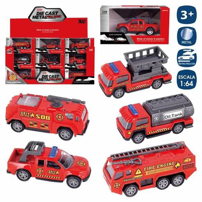 Vehículo Juinsa 8 cm Metal 1:64 De fricción Bombero 1