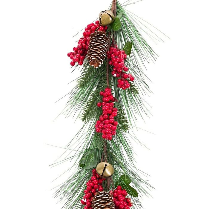 Guirnalda de Navidad Rojo Verde Plástico Piñas 140 cm 2