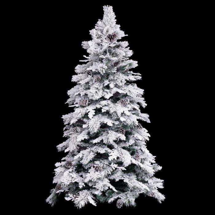 Árbol de Navidad Blanco Verde PVC Metal Polietileno Nevado 240 cm 3