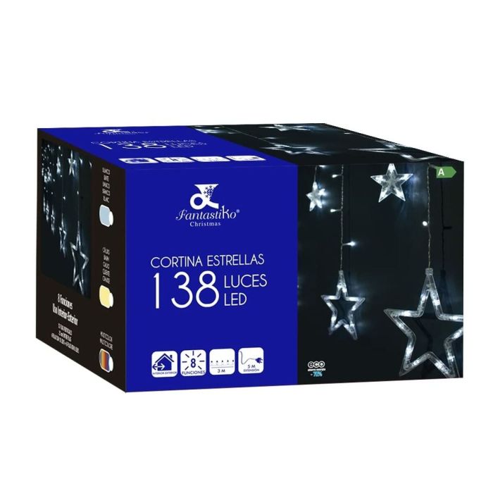 Cortina de Luces LED Blanco Estrellas 2