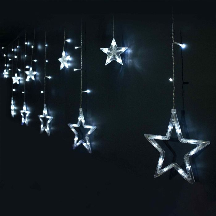 Cortina de Luces LED Blanco Estrellas 1