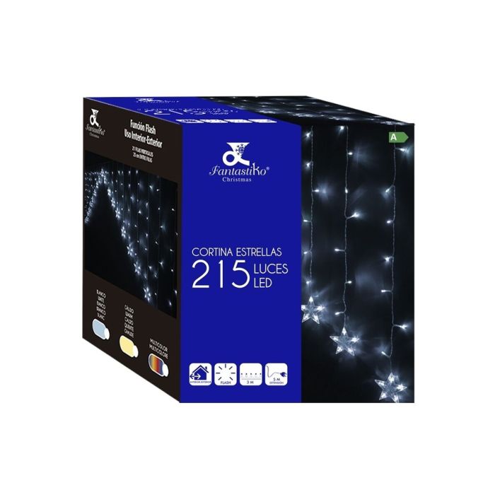 Cortina de Luces LED Blanco Estrellas 1