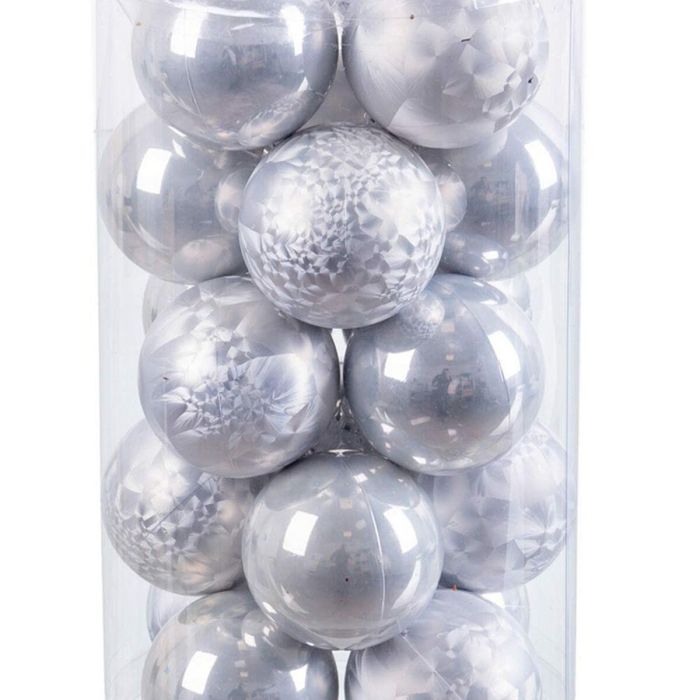 Bolas de Navidad Plateado Plástico 6 x 6 x 6 cm (20 Unidades) 1