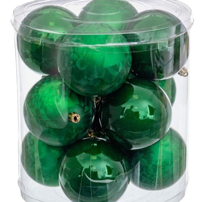 Bolas de Navidad Verde Plástico 8 x 8 x 8 cm (12 Unidades) 1