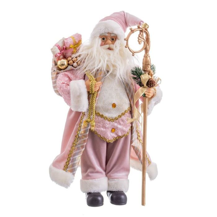 Adorno Navideño Rosa Plástico Poliresina Tejido 45 cm 4