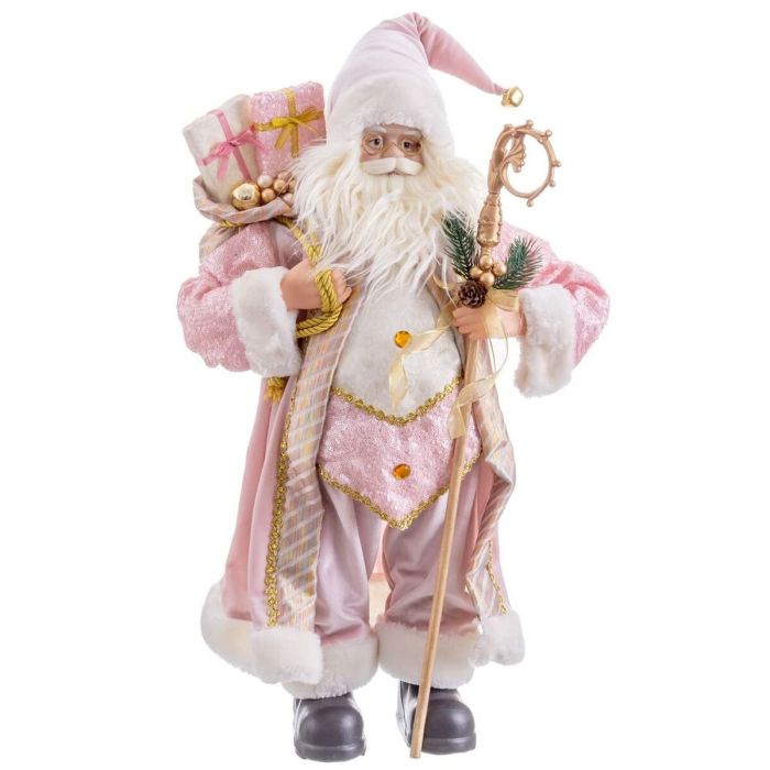 Adorno Navideño Rosa Plástico Poliresina Tejido 60 cm 5