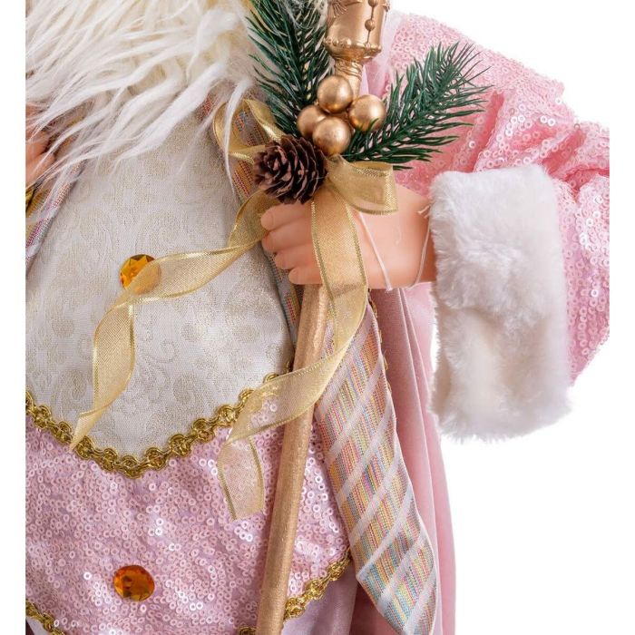 Adorno Navideño Rosa Plástico Poliresina Tejido 60 cm 3