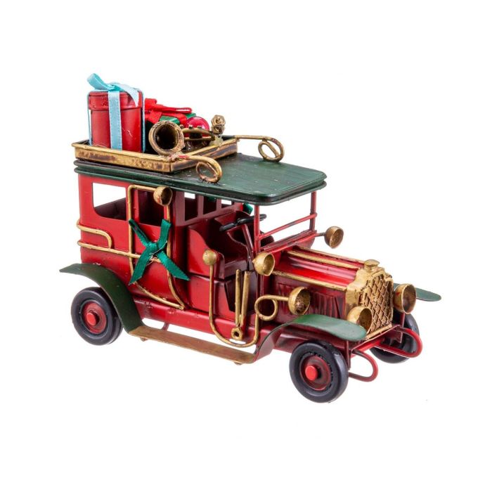 Adorno Navideño Rojo Multicolor Metal Coche 12 x 4,8 x 8 cm