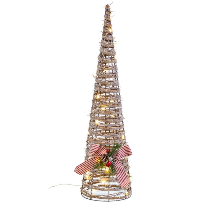 Adorno Navideño Multicolor Ratán Conos 16 x 16 x 60 cm Adorno Navideño Multicolor Ratán Conos 16 x 16 x 60 cm