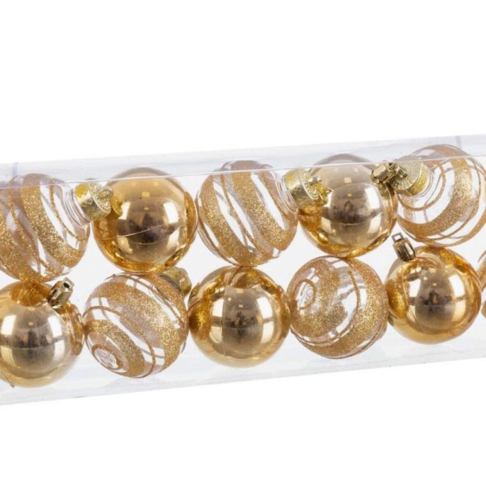 Bolas de Navidad Dorado Plástico 6 x 6 x 6 cm (12 Unidades) 1