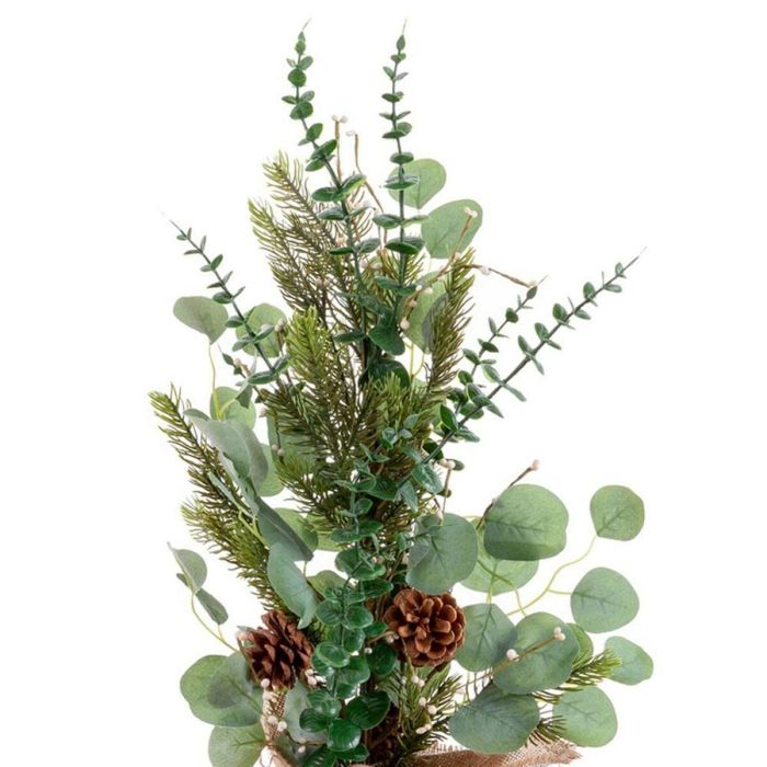 Adorno Navideño Verde Natural Plástico Fibra Piñas 63,5 cm 2