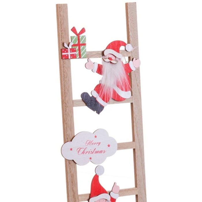 Adorno Navideño Multicolor Madera Escalera Papá Noel 17 x 1,8 x 60 cm 2