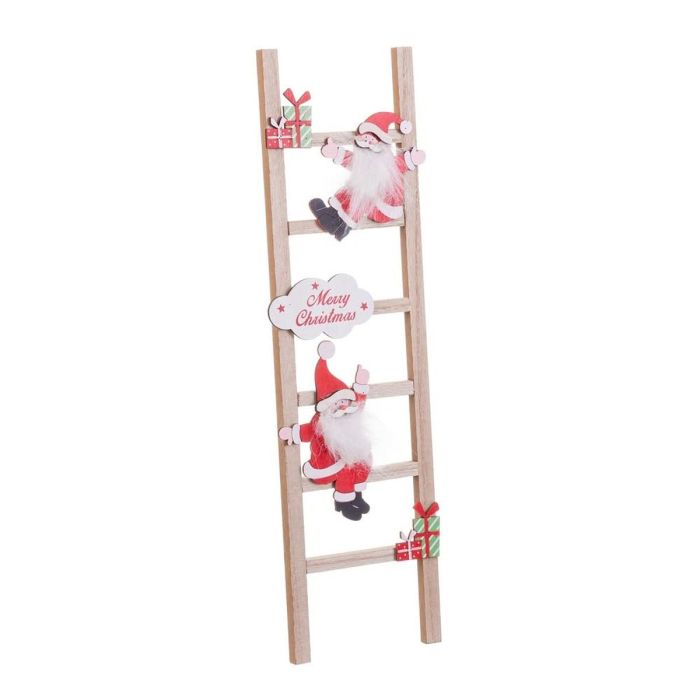 Adorno Navideño Multicolor Madera Escalera Papá Noel 12 x 1,8 x 42 cm 3