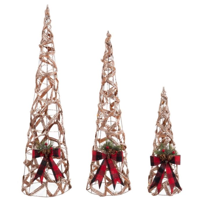 Árbol de Navidad Multicolor Fibra natural 20 x 20 x 80 cm (3 Unidades)