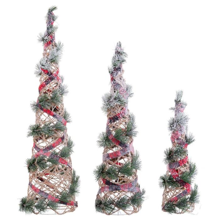 Árbol de Navidad Multicolor Fibra natural 20 x 20 x 80 cm (3 Unidades)