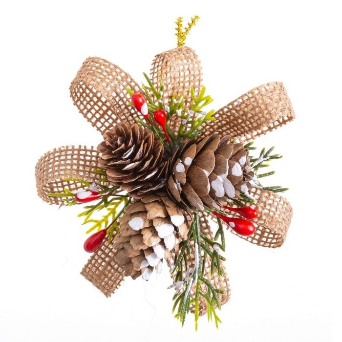 Adorno Navideño Multicolor Natural Plástico Fibra 10,5 x 4 x 20 cm (3 Unidades)