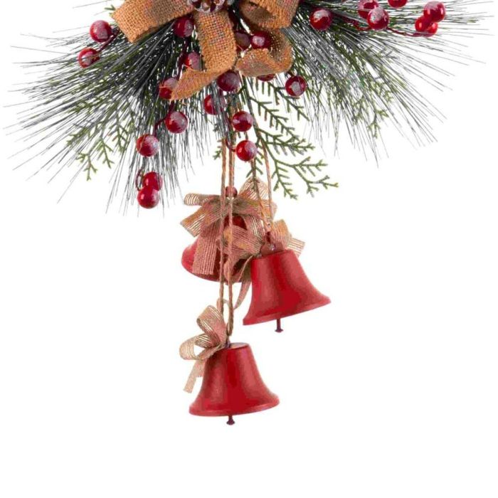 Adorno Navideño Rojo Multicolor Metal Plástico Fibra Campanas 36 x 6,5 x 42 cm 1