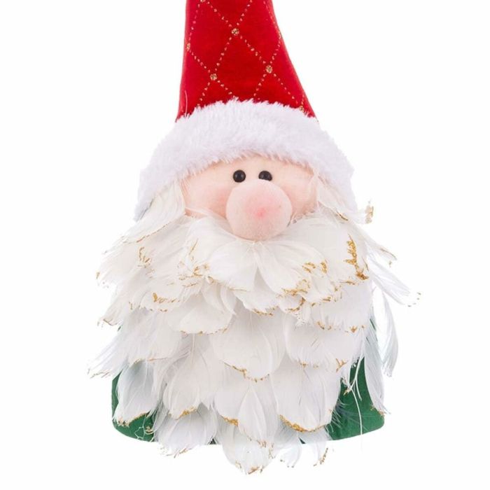 Adorno Navideño Multicolor Plumas Arena Tejido Papá Noel 12 x 36 cm 2