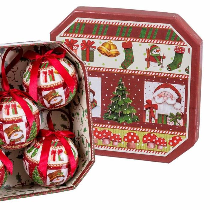 Bolas de Navidad Multicolor Papel Polyfoam Papá Noel 7,5 x 7,5 x 7,5 cm (5 Unidades) 1