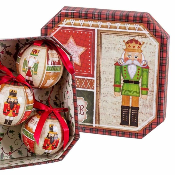 Bolas de Navidad Multicolor Papel Polyfoam Cascanueces 7,5 x 7,5 x 7,5 cm (5 Unidades) 1