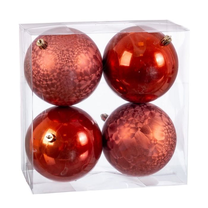 Bolas de Navidad Cobre Plástico 10 x 10 x 10 cm (4 Unidades)
