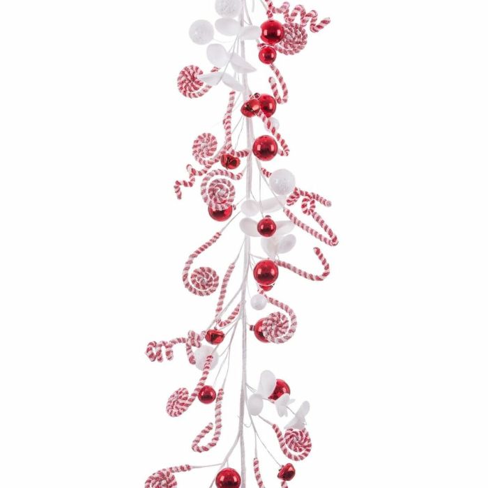 Guirnalda de Navidad Blanco Rojo Plástico Foam 180 cm 3
