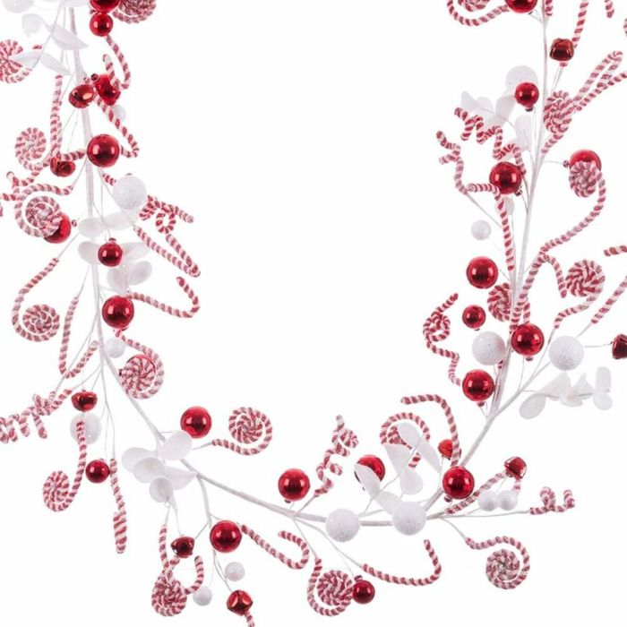 Guirnalda de Navidad Blanco Rojo Plástico Foam 180 cm 2