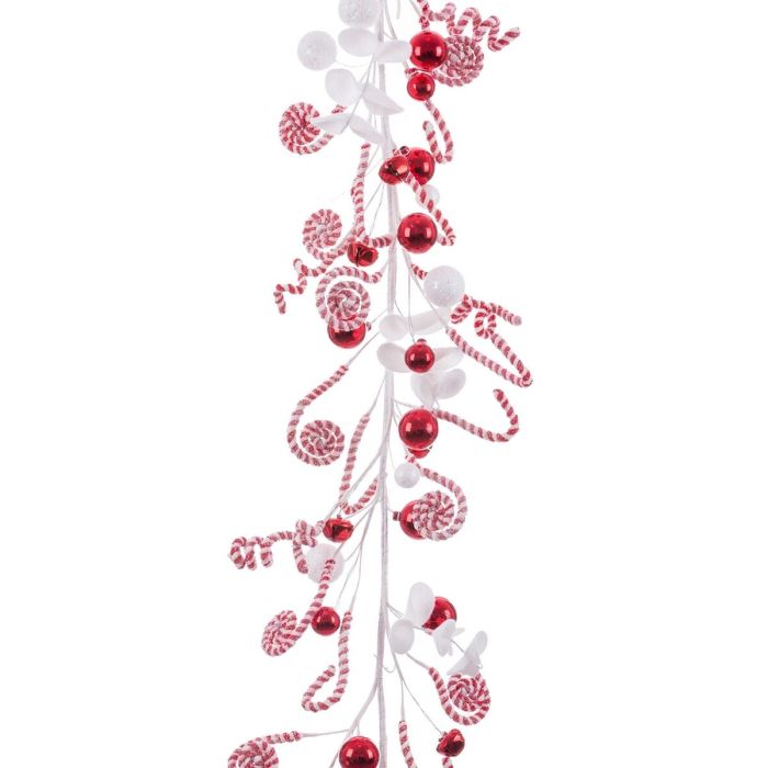 Guirnalda de Navidad Blanco Rojo Plástico Foam 180 cm 1