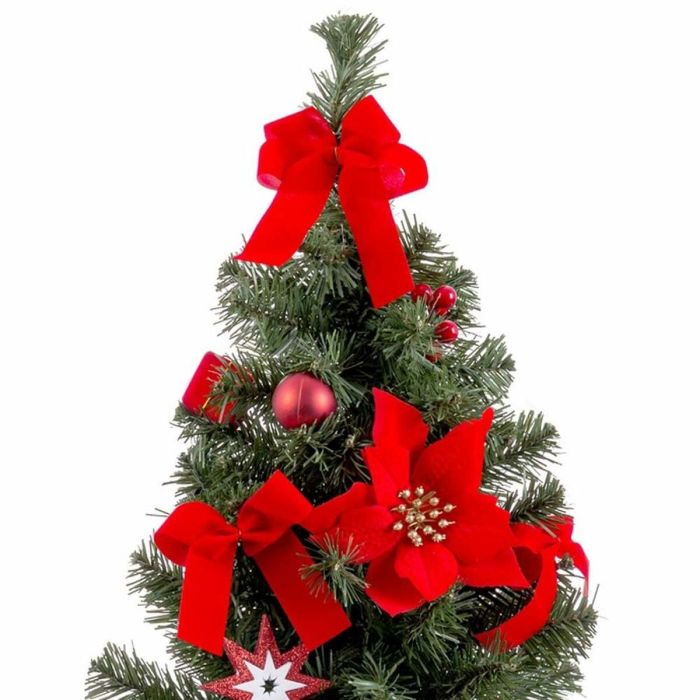 Adorno Navideño Rojo Verde Plástico Tejido Árbol de Navidad 60 cm 2