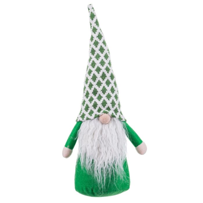 Adorno Navideño Blanco Verde Arena Tejido Papá Noel 48 cm