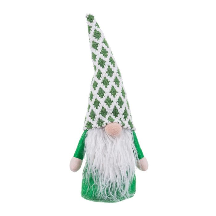 Adorno Navideño Blanco Verde Arena Tejido Papá Noel 33 cm