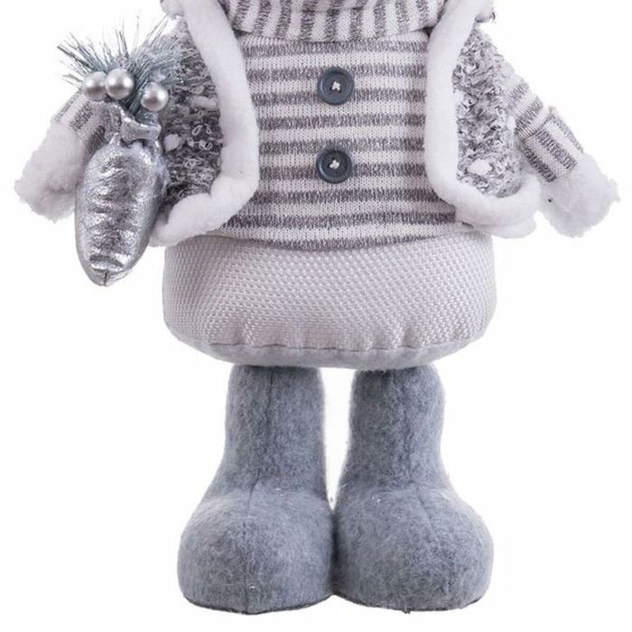 Adorno Navideño Blanco Gris Metal Tejido Oso polar 20 x 10 x 33 cm 1