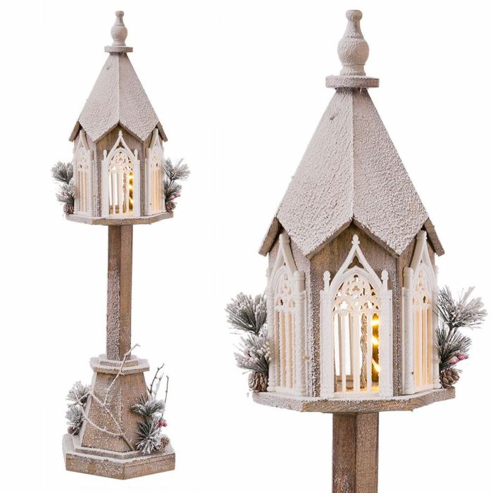 Adorno Navideño Blanco Verde Natural Madera Plástico Farol 28 x 25 x 100 cm 2 Adorno Navideño Blanco Verde Natural Madera Plástico Farol 28 x 25 x 100 cm 2
