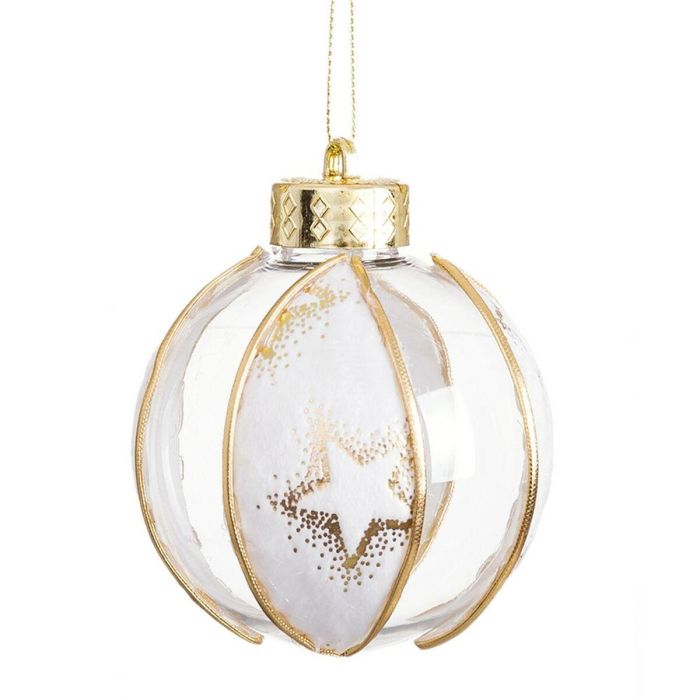 Bolas de Navidad Blanco Transparente Dorado Plástico Tejido Estrellas 6 x 6 x 6 cm (6 Unidades) Bolas de Navidad Blanco Transparente Dorado Plástico Tejido Estrellas 6 x 6 x 6 cm (6 Unidades)