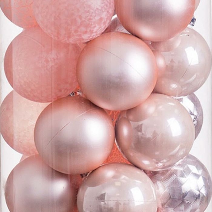 Bolas de Navidad Rosa Plástico 6 x 6 x 6 cm (40 unidades) 1
