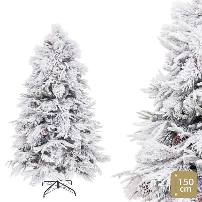 Árbol de Navidad PVC Polietileno Piñas Nevado 60 x 60 x 150 cm 2