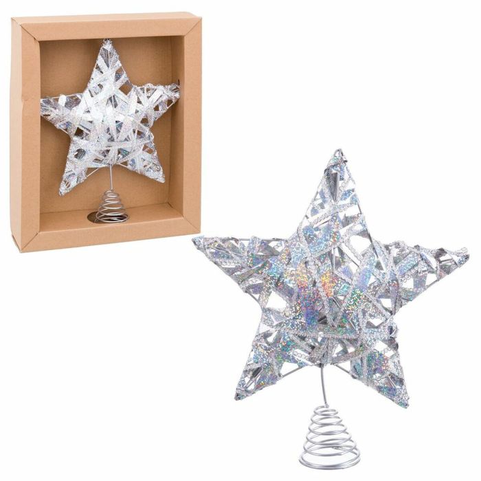 Estrella de Navidad Plateado Metal 25 x 5,5 x 30 cm 1