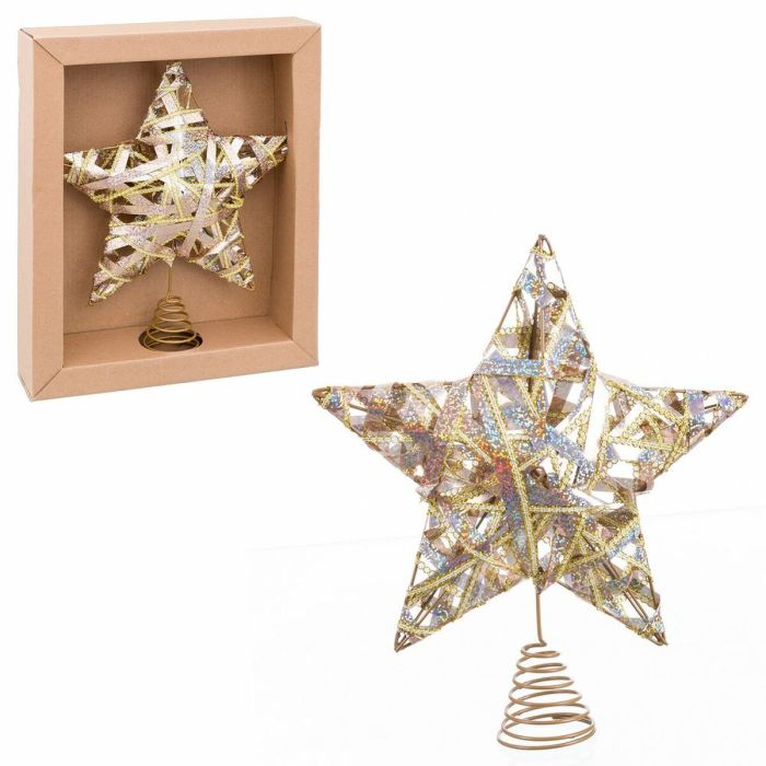 Estrella de Navidad Oro Metal 25 x 5,5 x 30 cm 1