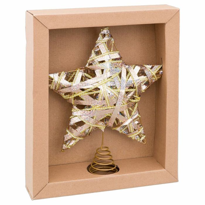 Estrella de Navidad Oro Metal 25 x 5,5 x 30 cm