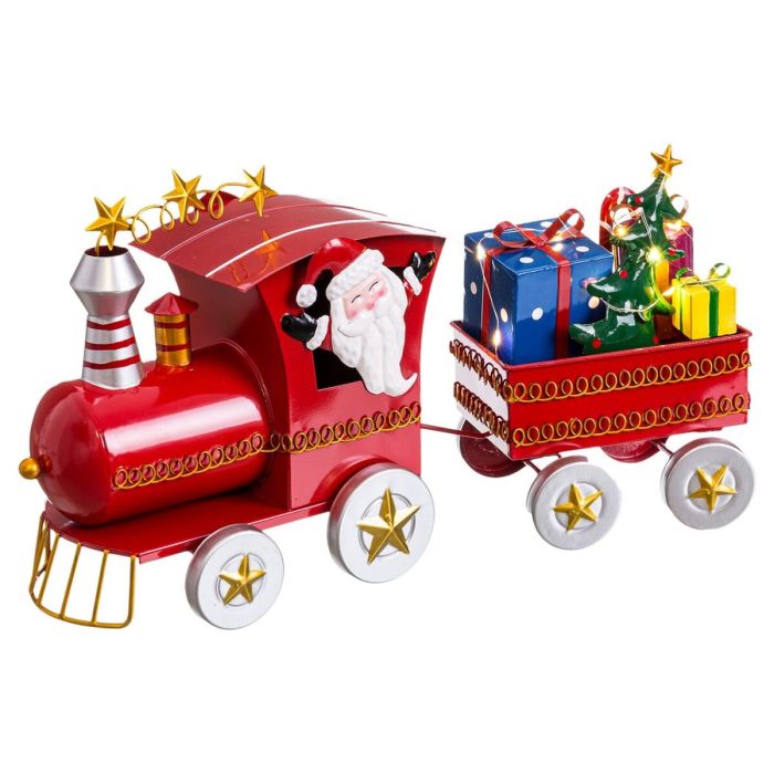 Adorno Navideño Multicolor Tren Papá Noel 39 x 11 x 23 cm