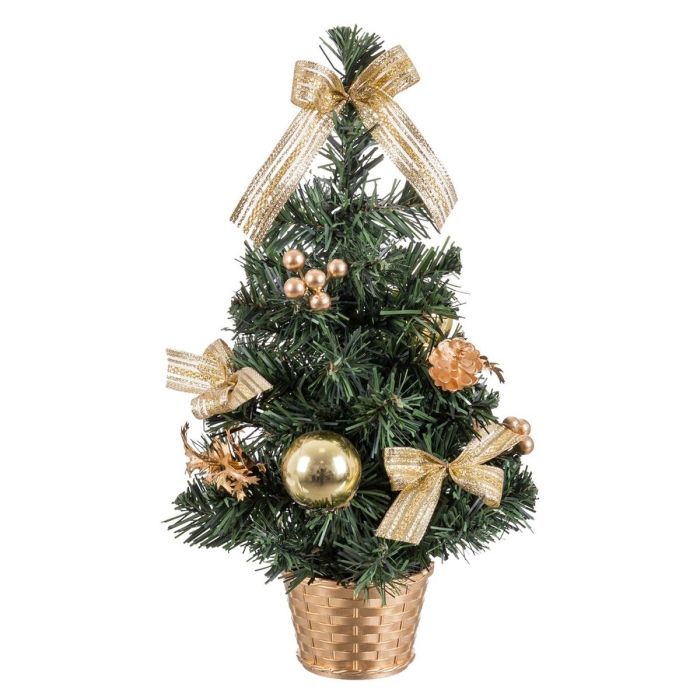 Árbol de Navidad Oro Verde PVC Piñas 26 x 26 x 50 cm