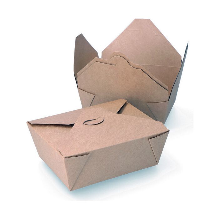 Caja de cartón biodegradable para comida 19,7x14x6,4cm (3 unid.)