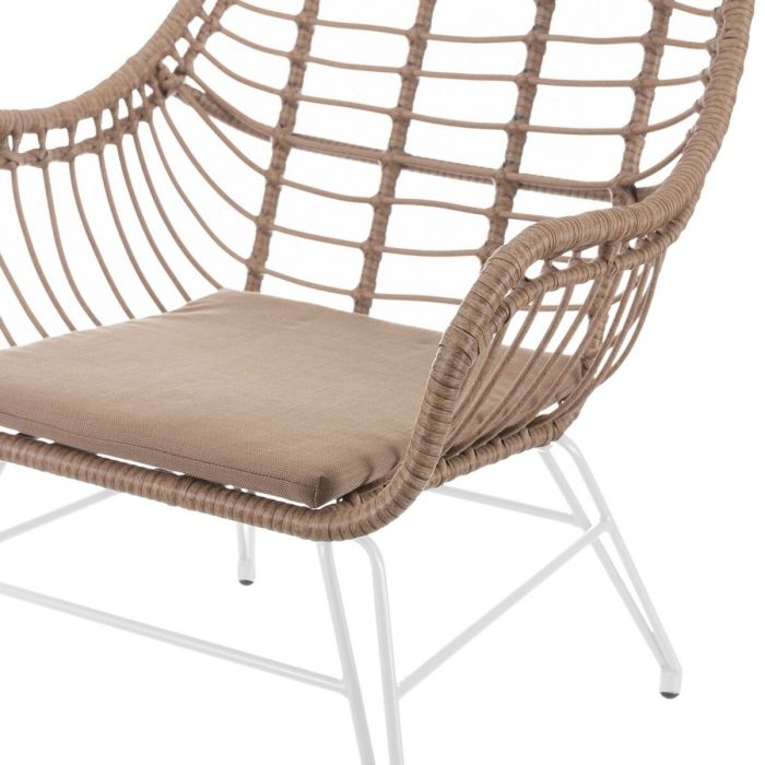 Silla de Jardín Ariki 65 x 62 x 76 cm ratán sintético Acero Blanco 2