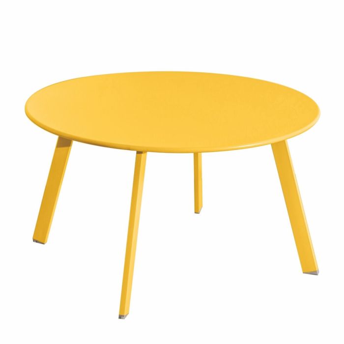 Mesa auxiliar Marzia Acero Mostaza 70 x 70 x 40 cm Mesa auxiliar Marzia Acero Mostaza 70 x 70 x 40 cm