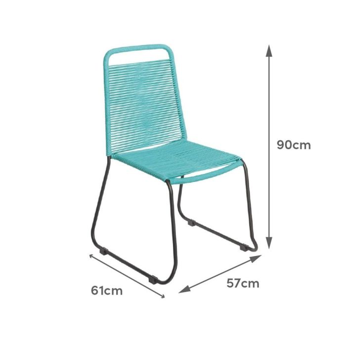 Silla de Jardín Antea 57 x 61 x 90 cm Turquesa Cuerda 2 Silla de Jardín Antea 57 x 61 x 90 cm Turquesa Cuerda 2